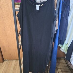 H&M Black Ribbed Midi Dress